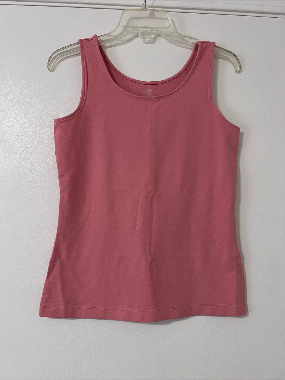 L.L. Bean Women's Pink Scoop Neck Layering Tank Top Cotton Blend Stretch Size XS